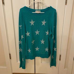 Wildfox Green Star Sweater M